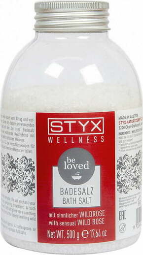 "STYX be loved - kopalna sol s čutno divjo vrtnico - 500 g"