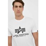 Bombažna kratka majica Alpha Industries bela barva - bela. Kratka majica iz kolekcije Alpha Industries. Model izdelan iz tanke, elastične pletenine. Izjemno udoben material, izdelan iz naravnih vlaken.