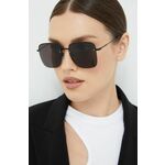 Sončna očala Saint Laurent ženski, črna barva - črna. Sončna očala iz kolekcije Saint Laurent. Model s enobarvnimi stekli in okvirji iz kovine. Ima filter UV 400.
