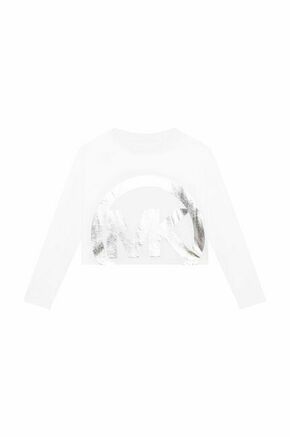 Otroška bombažna majica z dolgimi rokavi Michael Kors bela barva - bela. Otroški Majica z dolgimi rokavi iz kolekcije Michael Kors. Model izdelan iz elastične pletenine.