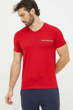 Majica lounge Emporio Armani Underwear 2-pack rdeča barva - rdeča. Majica s kratkimi rokavi iz kolekcije Emporio Armani Underwear