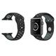 Silikonski pašček Sport za Apple Watch, 42/44/45 mm, črno-siv