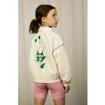 Otroška bomber jakna Mini Rodini bela barva - bela. Otroški Bomber jakna iz kolekcije Mini Rodini. Prehoden model, izdelan iz lahkega blaga.