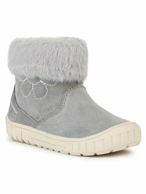 Otroški zimski škornji Geox Omar siva barva - siva. Zimski čevlji iz kolekcije Geox. Podloženi model izdelan iz kombinacije semiš usnja in tekstilnega materiala.