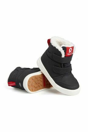 Otroški zimski škornji Reima črna barva - črna. Zimski čevlji iz kolekcije Reima. Podloženi model izdelan iz kombinacije imitacije semiša in tekstilnega materiala.