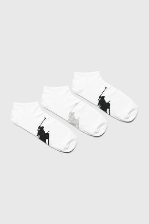 Polo Ralph Lauren nogavice (3-pack) - bela. Nogavice iz kolekcije Polo Ralph Lauren. Model izdelan iz elastičnega