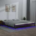 Vidaxl LED posteljni okvir medeno rjav 160x200 cm trden les