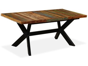 VIDAXL Jedilna miza trden predelan les in jeklo 180 cm