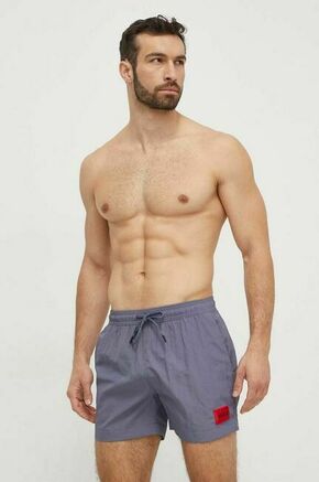 Kopalne kratke hlače HUGO vijolična barva - siva. Kratke hlače za kopanje iz kolekcije HUGO. Model izdelan iz hitrosušečega materiala.