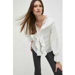 Majica Answear Lab ženska, bela barva - bela. Bluza iz kolekcije Answear Lab, izdelana iz lahke tkanine. Material z visoko vsebnostjo viskoze je udoben, prijeten na otip in idealen za toplejše letne čase.