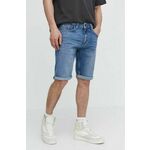 Jeans kratke hlače Tommy Jeans moške, DM0DM18792 - modra. Kratke hlače iz kolekcije Tommy Jeans. Model izdelan iz jeansa. Lahkoten elastičen material zagotavlja popolno svobodo gibanja.