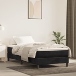 shumee Box spring postelja z vzmetnico črna 90x200 cm žamet