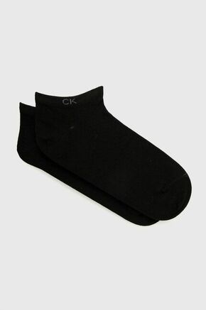 Calvin Klein nogavice (2-pack) - črna. Kratke nogavice iz zbirke Calvin Klein. Model iz elastičnega