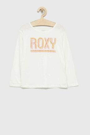 Otroška bombažna majica z dolgimi rokavi Roxy bela barva - bela. Otroški Majica z dolgimi rokavi iz kolekcije Roxy. Model izdelan iz pletenine.