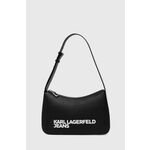 Torbica Karl Lagerfeld Jeans črna barva, 245J3007 - črna. Majhna torbica iz kolekcije Karl Lagerfeld Jeans. Model na zapenjanje, izdelan iz ekološkega usnja.
