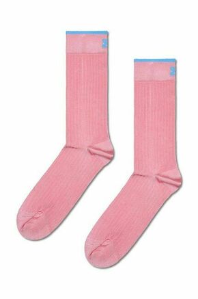 Nogavice Happy Socks Slinky roza barva - roza. Nogavice iz kolekcije Happy Socks. Model izdelan iz elastičnega