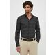 Bombažna srajca Sisley moška, črna barva - črna. Srajca iz kolekcije Sisley, izdelana iz vzorčaste tkanine. Model iz tankega materiala je idealen za toplejše letne čase.