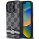Ovitek DKNY PU Leather Checkered Pattern and Stripe Case for iPhone 16 Pro Black (DKHCP16LPCPTSSK)