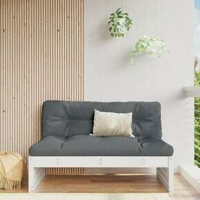 VidaXL Sredinski kavč bel 120x80 cm trdna borovina