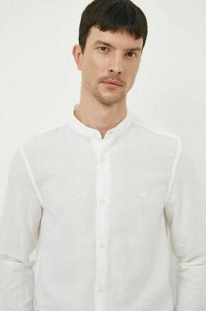 Lanena srajca Calvin Klein bela barva - bela. Srajca iz kolekcije Calvin Klein