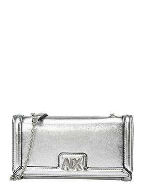Torbica Armani Exchange srebrna barva - srebrna. Majhna torbica iz kolekcije Armani Exchange. Model na zapenjanje