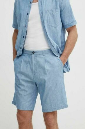 Bombažne kratke hlače United Colors of Benetton - modra. Kratke hlače iz kolekcije United Colors of Benetton. Model izdelan iz gladke tkanine. Model iz izjemno udobne bombažne tkanine