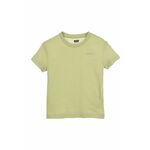 Levi's bombažna otroška majica - zelena. T-shirt otrocih iz zbirke Levi's. Model narejen iz tanka, rahlo elastična tkanina.