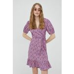 Obleka JDY - vijolična. Obleka iz kolekcije JDY. Nabran model izdelan iz vzorčaste tkanine.