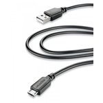 CellularLine kabel USB v MicroUSB, 2 m, črn