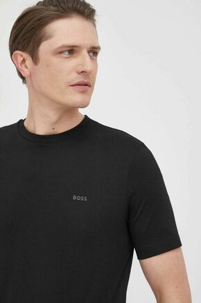 BOSS bombažna majica - črna. T-shirt iz zbirke BOSS. Model narejen iz tanka