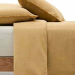 Gorčično rumena enojna/podaljšana posteljnina iz bombažnega perkala 150x220 cm Sifinia – Kave Home