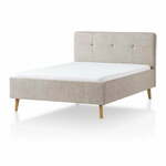 Siva/rjava oblazinjena zakonska postelja 140x200 cm Smart – Meise Möbel