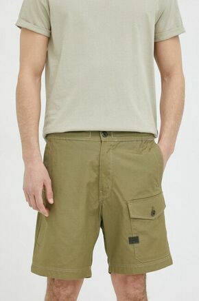 Bombažne kratke hlače G-Star Raw zelena barva - zelena. Kratke hlače iz kolekcije G-Star Raw. Model izdelan iz tkanine. Lahek in udoben model