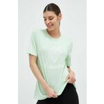 Kratka majica Columbia ženski, zelena barva - zelena. Lahkotna kratka majica iz kolekcije Columbia. Model izdelan iz tanke, elastične pletenine. Izjemno mehek material.