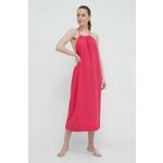 Bombažna obleka za na plažo Chantelle roza barva - roza. Obleka za na plažo iz kolekcije Chantelle. Model izdelan iz enobarvnega materiala.