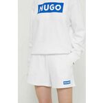 Bombažne kratke hlače Hugo Blue bela barva - bela. Kratke hlače iz kolekcije Hugo Blue, izdelane iz pletenine. Model iz izjemno udobne bombažne tkanine.