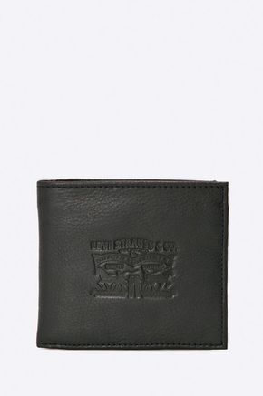Levi's denarnica - črna. Srednje velika denarnica iz kolekcije Levi's. Model izdelan iz naravnega usnja.