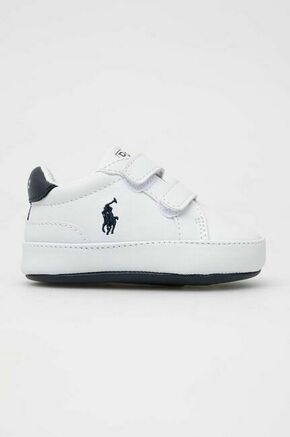 Čevlji za dojenčka Polo Ralph Lauren bela barva - bela. Čevlji za dojenčka iz kolekcije Polo Ralph Lauren. Model izdelan iz ekološkega usnja. Model z mehkim in prožnim podplatom.