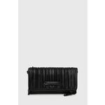 Večerna torbica Karl Lagerfeld črna barva - črna. Majhna večerna torbica iz kolekcije Karl Lagerfeld. Model na zapenjanje, izdelan iz ekološkega usnja.
