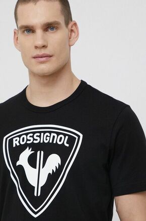 Bombažen t-shirt Rossignol črna barva - črna. T-shirt iz kolekcije Rossignol. Model izdelan iz tanke