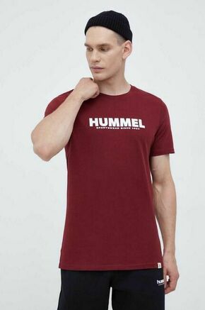 Bombažna kratka majica Hummel bordo barva - bordo. Kratka majica iz kolekcije Hummel