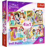 Trefl Puzzle 4v1 - Šťastný deň / Disney Princezné