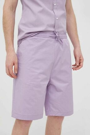 HUGO Hlače - vijolična. Kratke hlače iz zbirke HUGO. Model narejen iz gladek material.