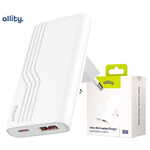 Allity ATC-02 GaN polnilec, 65W, 1x USB-C, 1x USB-A, PD, QC, univerzalni, bel