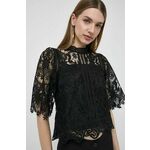 Majica Morgan ženska, črna barva - črna. Bluza iz kolekcije Morgan izdelana iz čipkastega materiala. Izrazit model za posebne priložnosti.