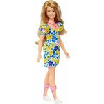 Mattel Barbie Model 208 - obleka z modrimi in rumenimi rožami (FBR37)