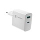 Univerzalni polnilec USB Natec RIBERA GaN 45W, 1X USB-A, 1X USB-C, bel