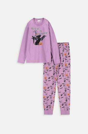 Otroška bombažna pižama Coccodrillo vijolična barva - vijolična. Otroški pižama iz kolekcije Coccodrillo. Model izdelan iz vzorčaste pletenine. Izjemno udobna tkanina z visoko vsebnostjo bombaža.