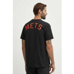 Bombažna kratka majica Nike New York Mets moška, črna barva - črna. Kratka majica iz kolekcije Nike, izdelana iz srednje debele raztegljive pletenine. Model iz izjemno udobne bombažne tkanine, ki je zračna.