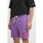 Kratke hlače Champion moški, vijolična barva - vijolična. Kratke hlače iz kolekcije Champion. Model izdelan iz tanke, rahlo elastične pletenine. Model iz mehke in na otip prijetne tkanine.